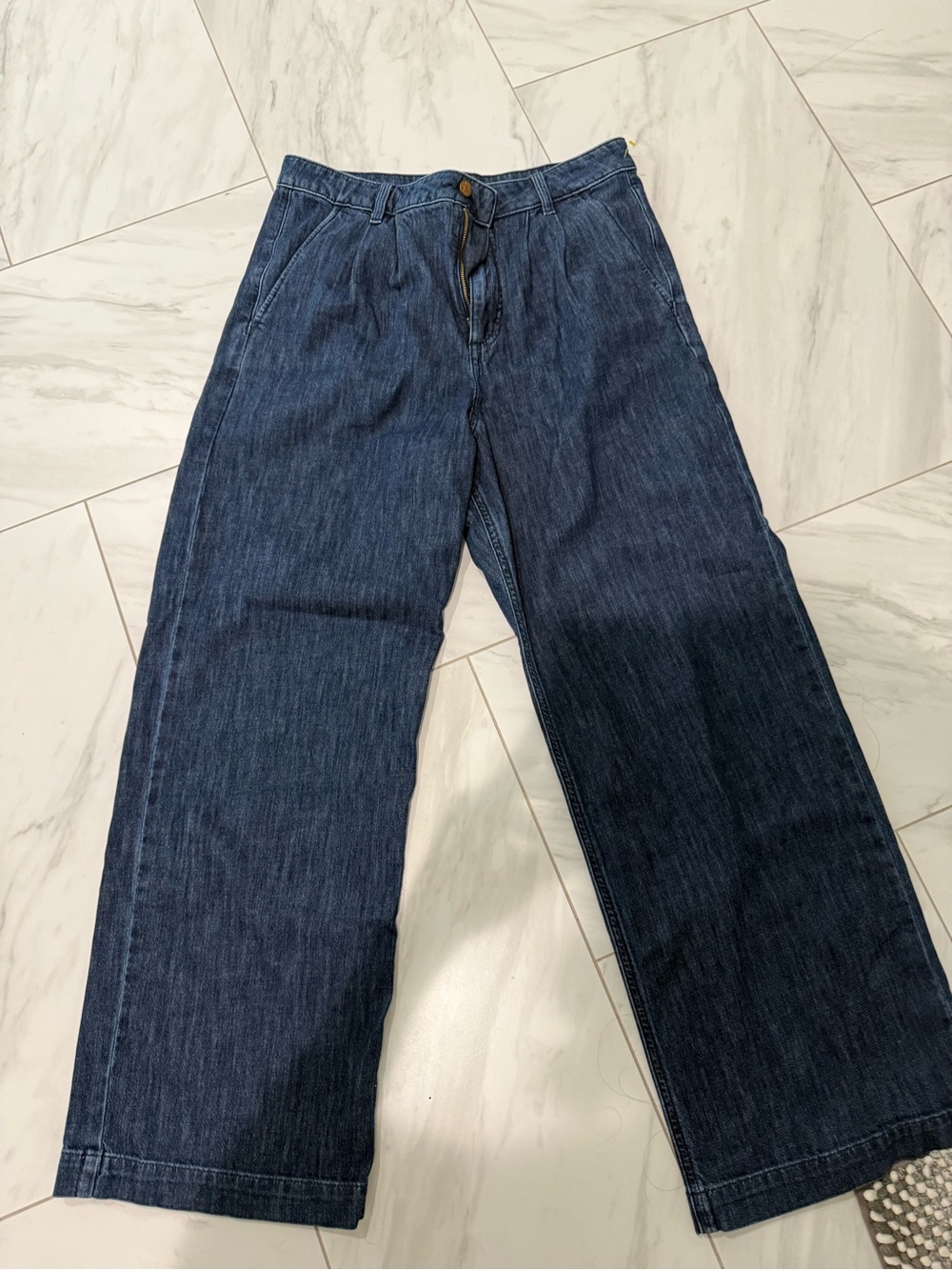 J. Crew Dark Blue Wide-Leg Denim Jeans